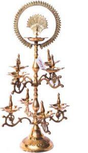 The Art Age Brass Table Diya (Height: 24 inch)