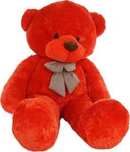 Kiddietown Teddy Bear 5 FEET Long cute Gift for Boyfriend with free Heart - 150 cm (Red)
