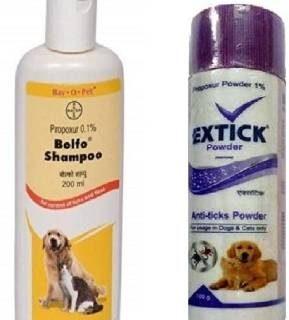 Bolfo Tick And Flea Control Shampoo & 100 Gram Powder for Dogs And Cats Pet Spa Kit