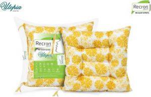 RECRON CERTIFIED Microfibre Fruits Chair Pad Pack of 2 (Yellow)
