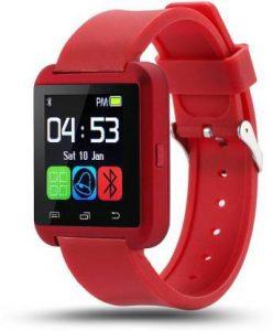 Sportzee U8 Smartwatch (Red Strap, Regular)