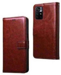RidivishN Flip Cover for Xiaomi 11i, Mi 11i, Redmi 11i,Xiaomi 11i (Brown, Magnetic Case)
