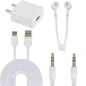 NAMYA Wall Charger Accessory Combo for OPPO R7 LITE (White)