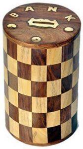 Wooden Enterprises Wooden Money Bank +Coin Box+Gift for Kid+Coin Collection Box Coin Bank (Brown)