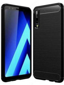 Ridhaniyaa Back Cover for Samsung Galaxy A7 (2018) (Black, Silicon)