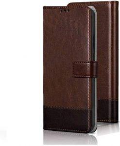Perkie Flip Cover for Vivo Y33T (Brown, Dual Protection)
